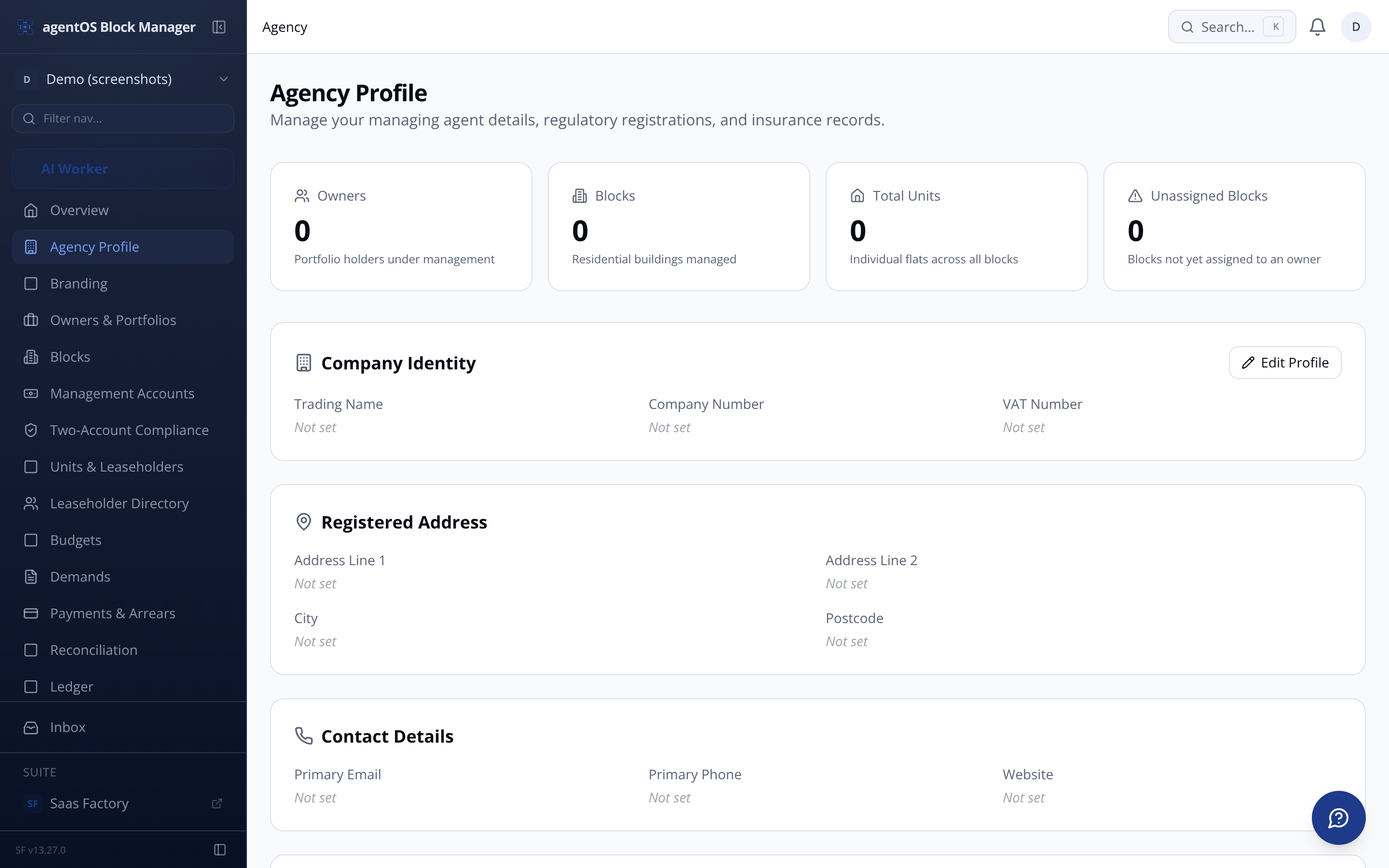 Agency branding settings page
