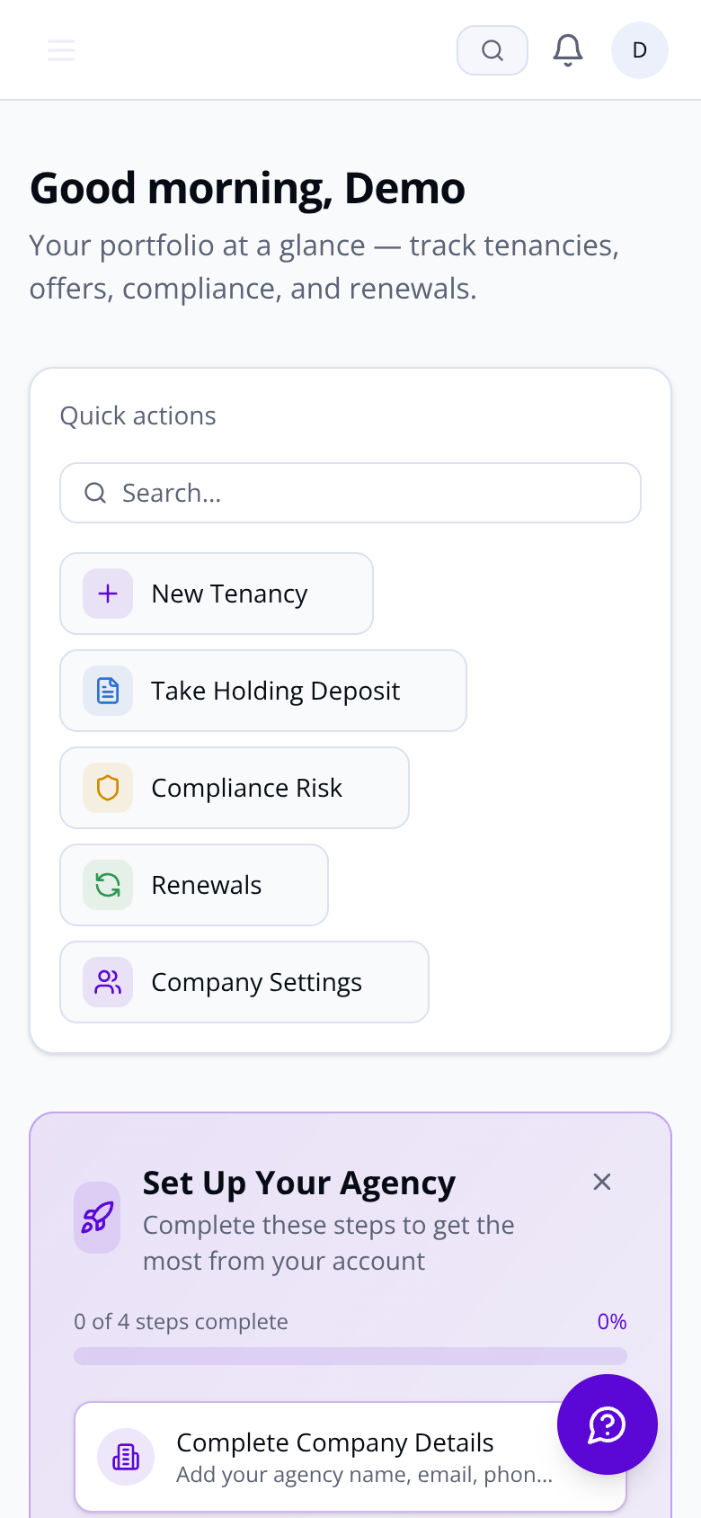 Purple Pepper agent dashboard showing portfolio metrics and pipeline