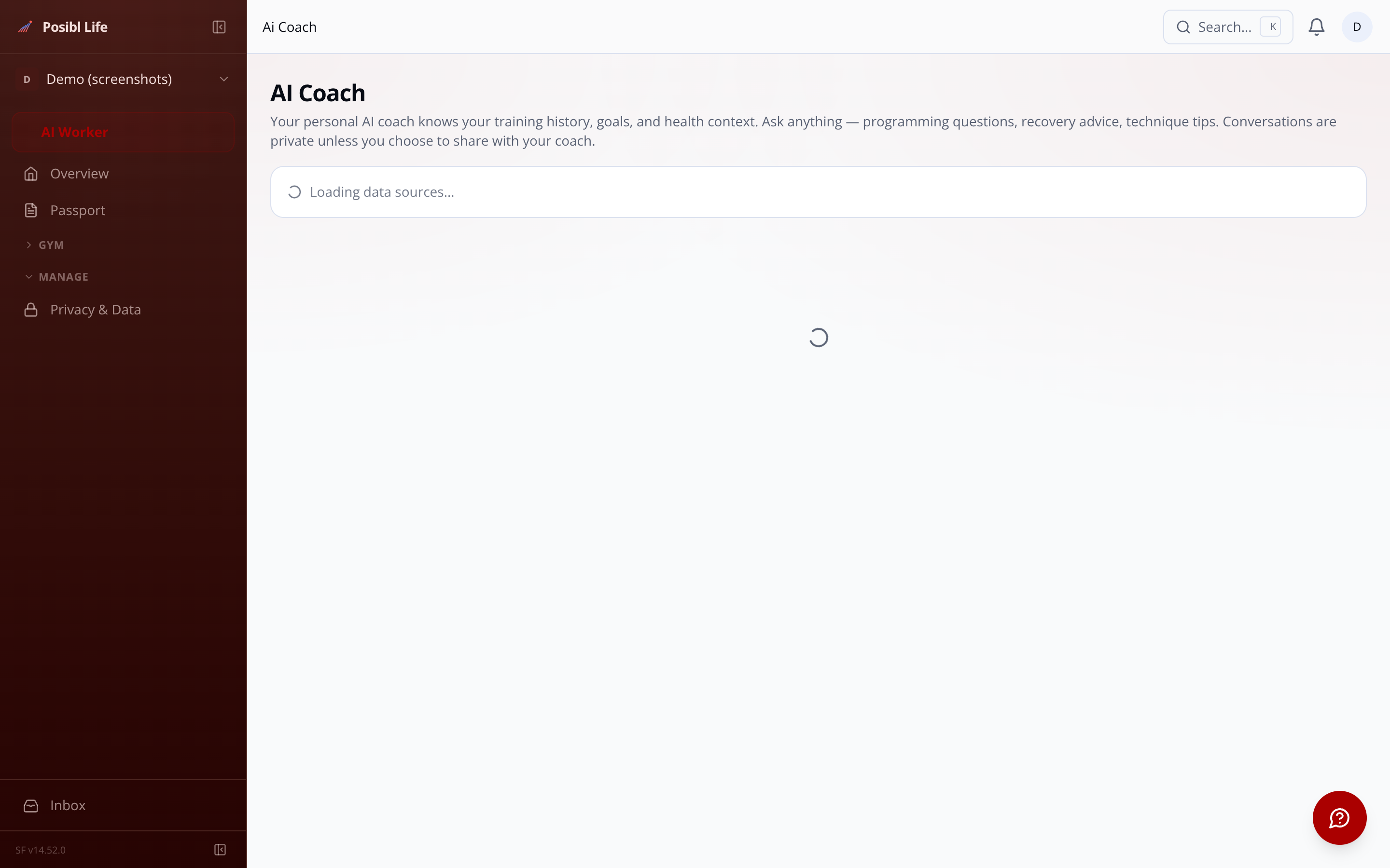 AI Posibl Coach conversation interface showing personalised training insights