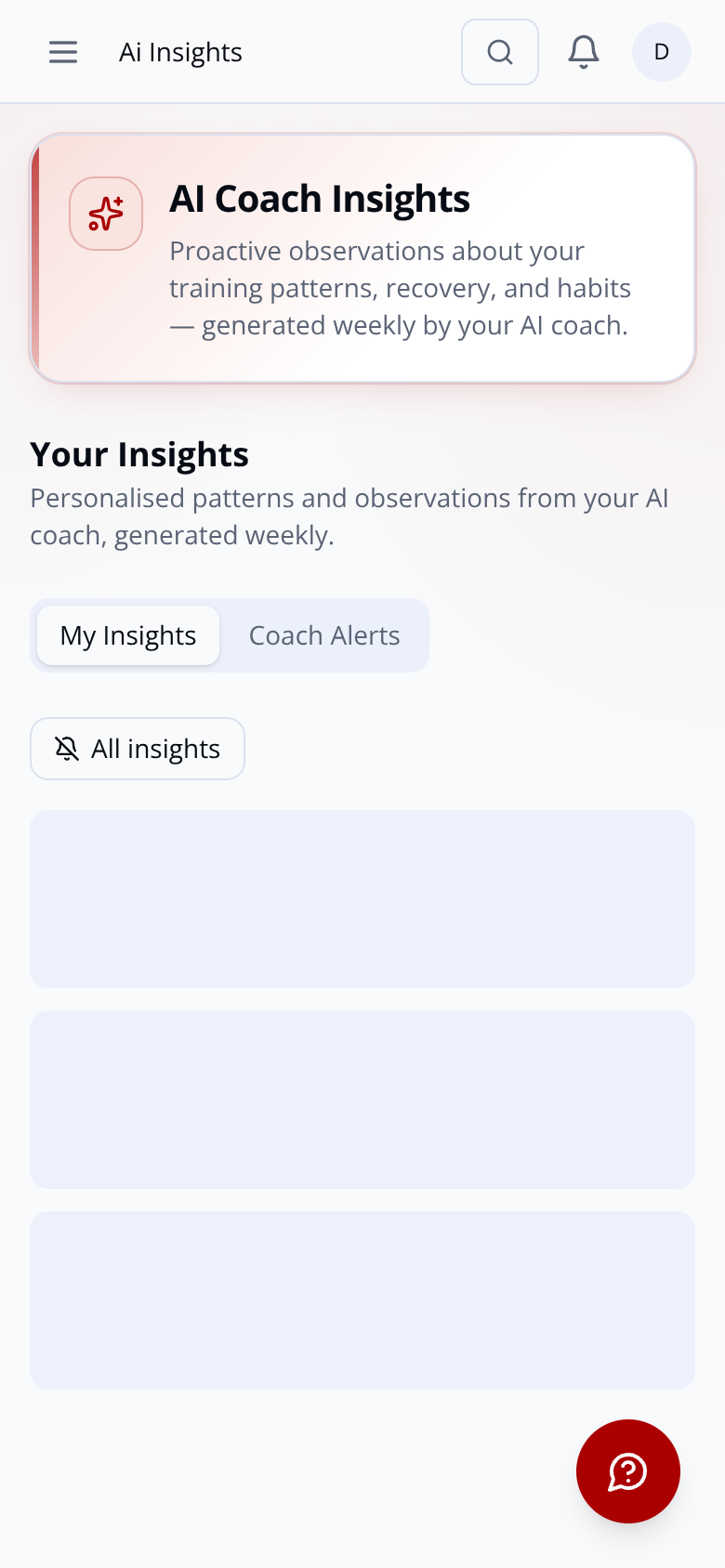AI insights dashboard on mobile showing member performance patterns